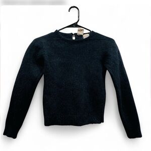 Vintage IQ Black Fuzzy Sweater Soft Angora Lambswool Blend M Retro 90s luxury